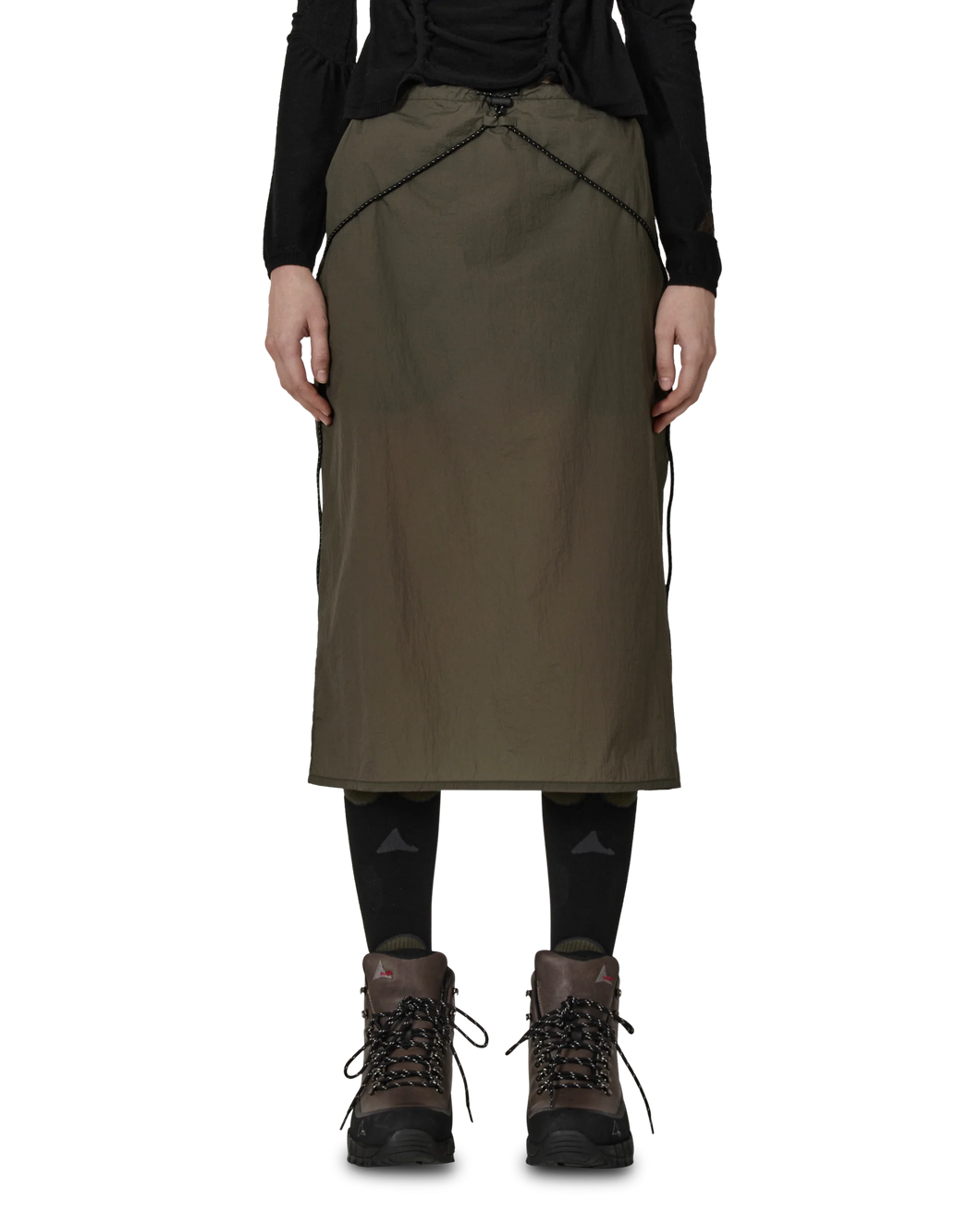 ROA Gly See Through Mid Skirt Olive