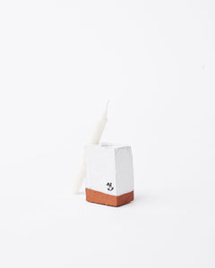NIKO JUNE A Single Brick Candle S White