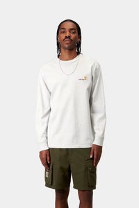 Carhartt WIP L/S American Script T-Shirt Ash Heather