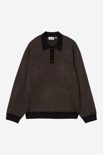 Carhartt WIP  L/S Lowis Polo Lowis Houndstooth, Vitola Heather