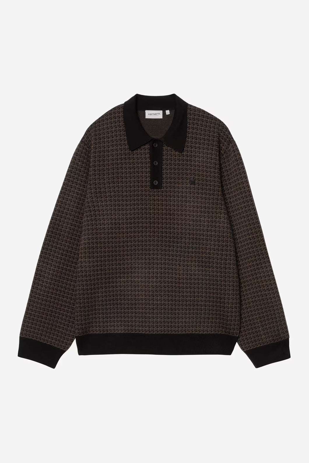 Carhartt WIP  L/S Lowis Polo Lowis Houndstooth, Vitola Heather