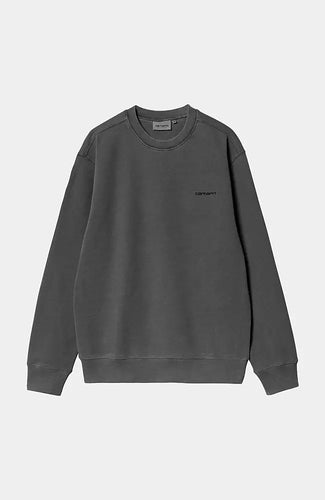 Carhartt WIP Duster Script Sweat Black (garment dyed)