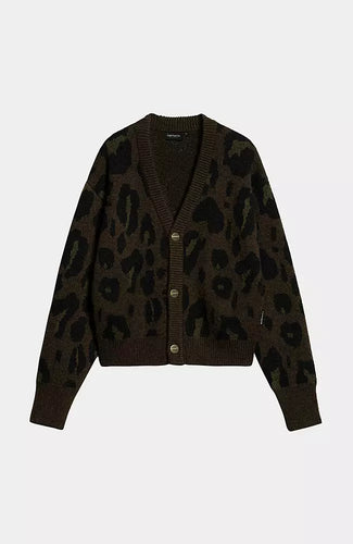 Carhartt WIP W' Merton Cardigan Camo Leo Jacquard, Tamarind