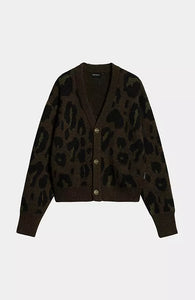 Carhartt WIP W' Merton Cardigan Camo Leo Jacquard, Tamarind