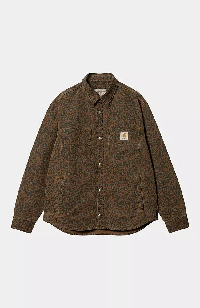 Carhartt WIP Conro Shirt Jac Camo Leo, Tamarind / Tamarind