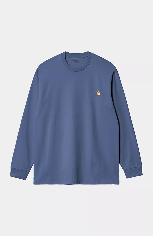 Carhartt WIP L/S American Script T-Shirt Blue Iris