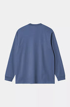 Carica l&#39;immagine nel visualizzatore di Gallery, Carhartt WIP L/S American Script T-Shirt Blue Iris