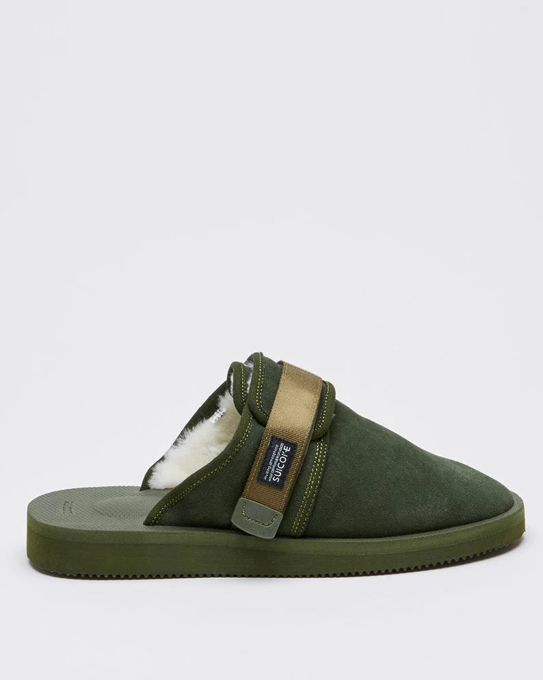 Suicoke ZAVO-Mab Slippers Olive x Sage Green