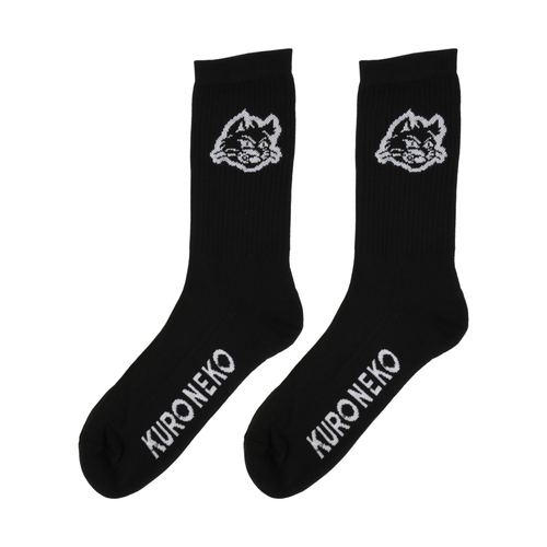KURO NEKO Black Cat Junk Shop Socks Black