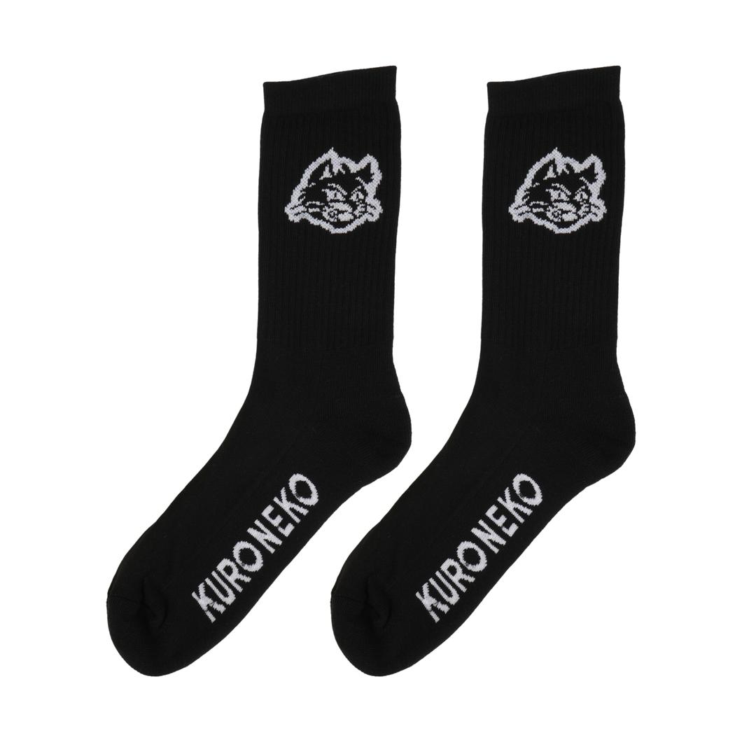 KURO NEKO Black Cat Junk Shop Socks Black