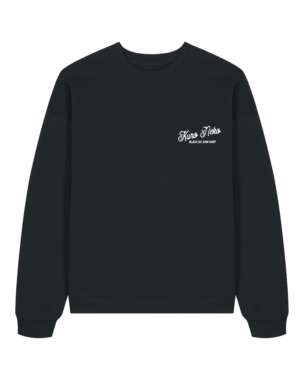 KURO NEKO Classic Script Crew Top Black