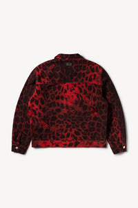 Aries Leopard Zip-Through Denim Jacket
